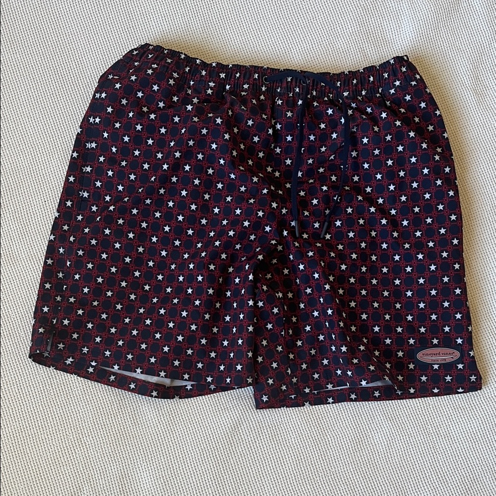 Vineyard Vines Red and Blue Star Swim Shorts. New w/o tags